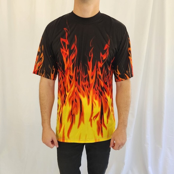 Y2K Flame Print Tee - Picture 1 of 4